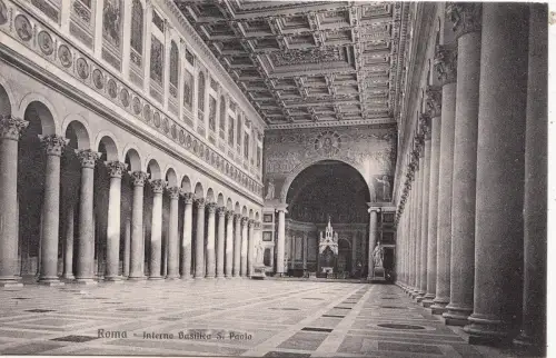 BF17438 roma interno basilica st paolo italy front/back image