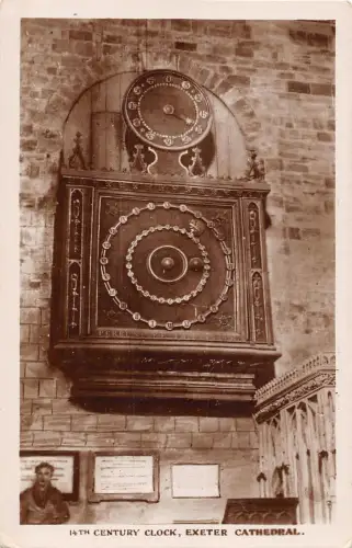 uk31959 century clock exeter cathedral real photo uk