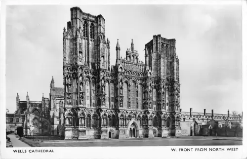 uk26861 west front wells cathedral real photo uk