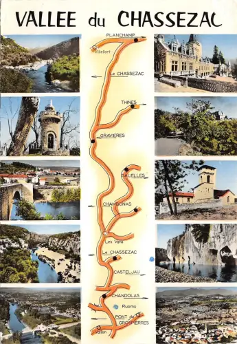 BR43363 vallee du chassezac map cartes geographiques
