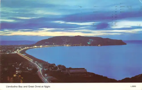 uk11205 llandudno bay and great orme night wales uk