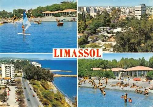 B108933 Zypern Limassol Strandpromenade Plage Boote Panorama