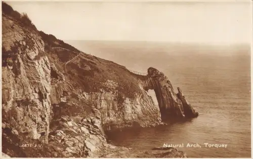 uk20799 natural arch torquay real photo uk