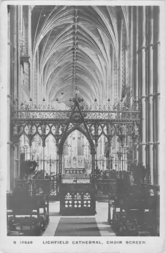 uk31369 lichfield cathedral chor screen real photo uk
