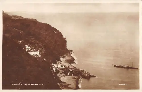 uk27066 clovelly from hobby seat real photo uk