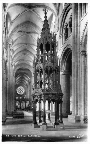 br109463 the nave durham cathedral real photo uk