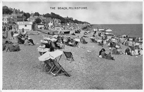 uk26437 the beach felixstowe real photo uk