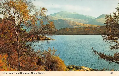 B101597 llyn padarn and snowdon north wales 14x9cm