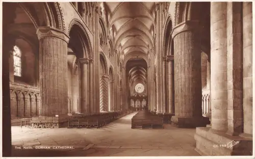 uk20602 the nave durham cathedral real photo uk