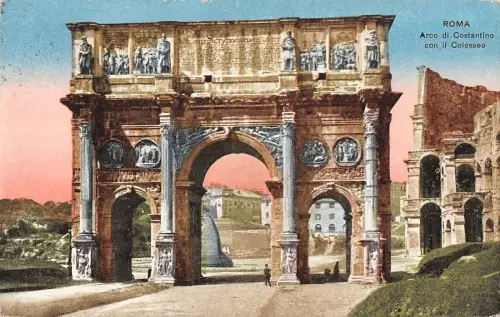 BG34590 arco di costantino con il colosseo roma italy