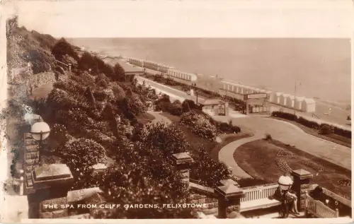 uk22852 spa from cliff gardens felixstowe real photo uk
