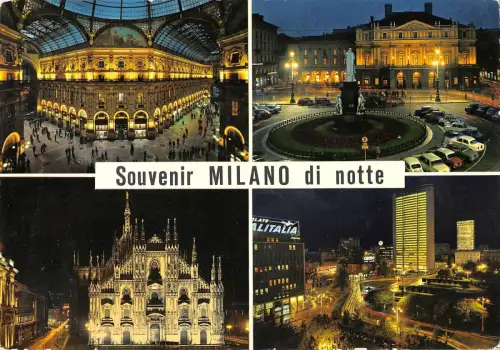 BT1344 milano di notte galleria teatro alla scala italy