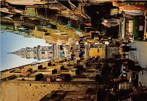 B70119 Napoli Strada caratteristica e Campanile del carnine italy