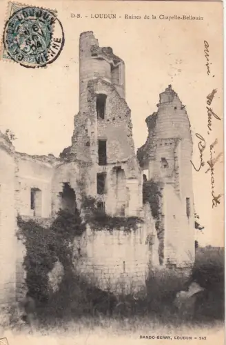 BF11708 ruines de la chapele bellouon loudun france front/back image