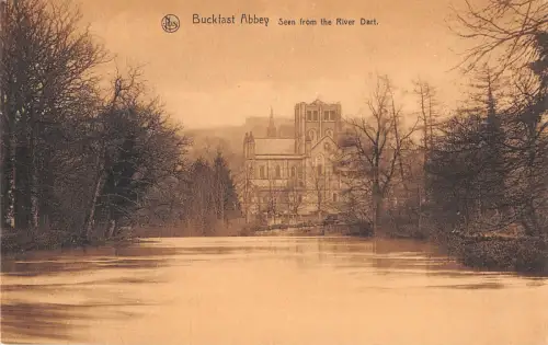 uk19627 buckfast abbey from the river dart real photo uk