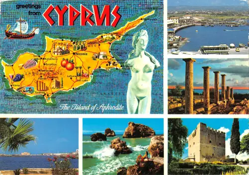 B108871 Zypern Forum Ruinen Karte Panorama Hafen Gesamtansicht