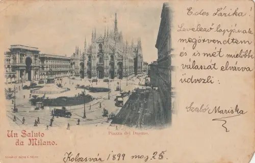 B80082 milano piazza del duomo italy front/back image