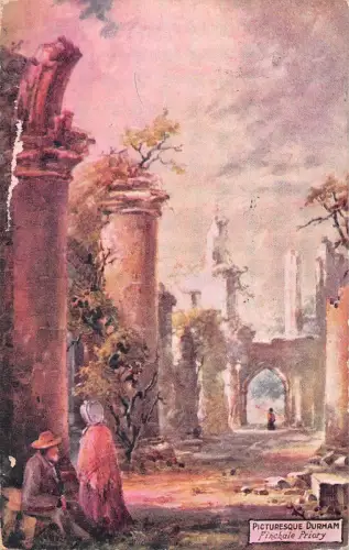 BR80795 malerische Durham Finchale Priorat Gemälde Postkarte UK