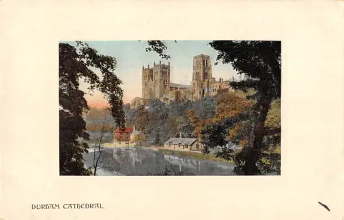 uk51 Durham cathedral real photo uk