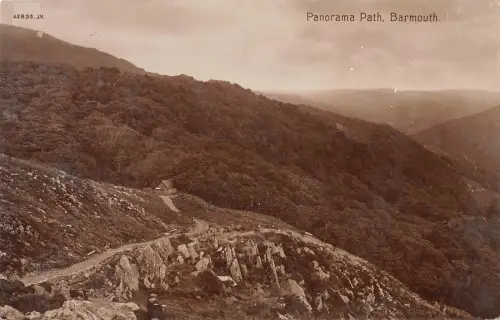 uk18318 panorama path barmouth wales real photo uk