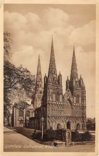 uk52617 lichfield cathedral real photo uk