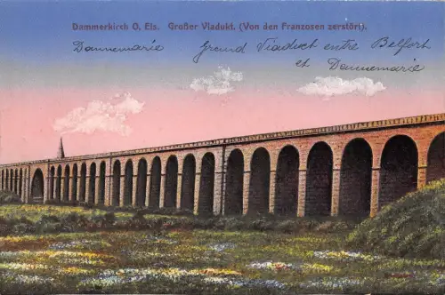 BF34199 dammerkirch o els grosser viaduct h r france front/back scan