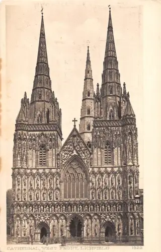 uk31360 lichfield cathedral west front real photo uk