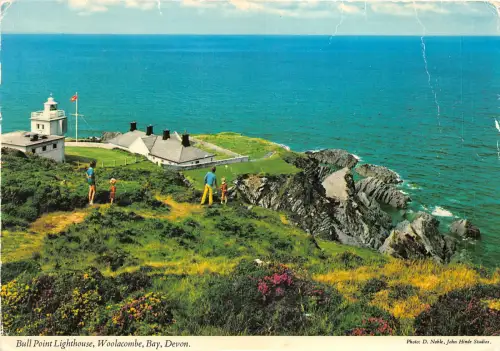 uk50698 bull point lighthouse woolacombe bay devon real photo uk