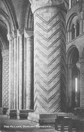 uk20599 the pillars durham cathedral real photo uk