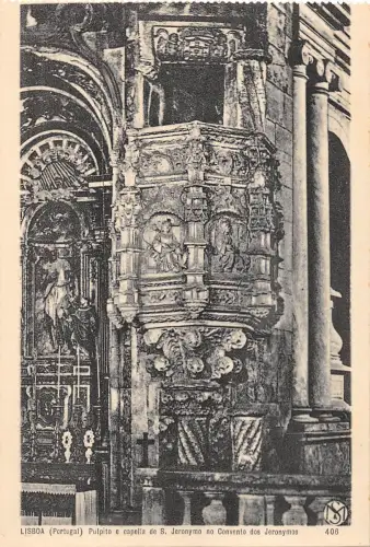 BR45771 Pulpito e capella de s jeronyme no convento dos jeronymos Lisboaportugal