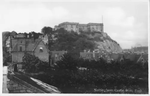 BR69920 Nottingham Castle from Park Real Photo UK