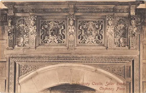 BR81234 Stokesay Castle Solarraum Schornsteinstück UK