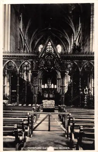 uk486 hereford cathedral screen real photo uk
