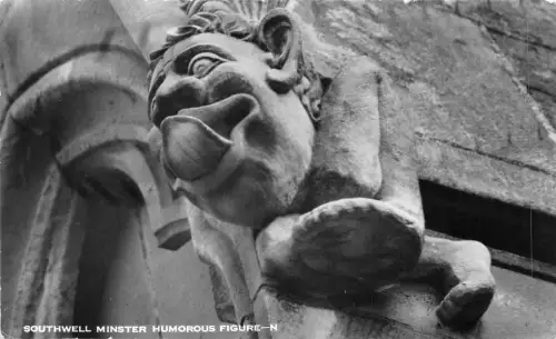 uk40755 southwell minster humorvolle figur echtfoto uk