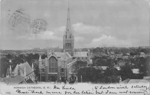 uk28283 norwich cathedral real photo uk