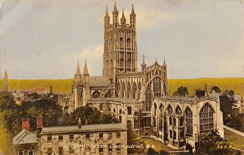 uk3139 gloucester cathedral real photo uk