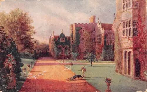 BR69896 Knole the Garden Peacock Painting Postkarte UK