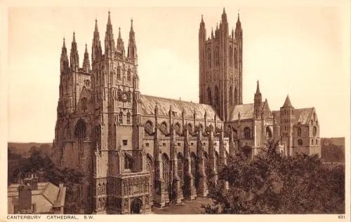 uk19718 canterbury cathedral SW Echtfoto UK