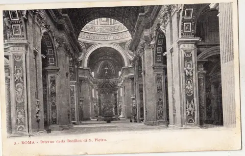 BF16724 roma interno della basilica di s pietro italy front/back image