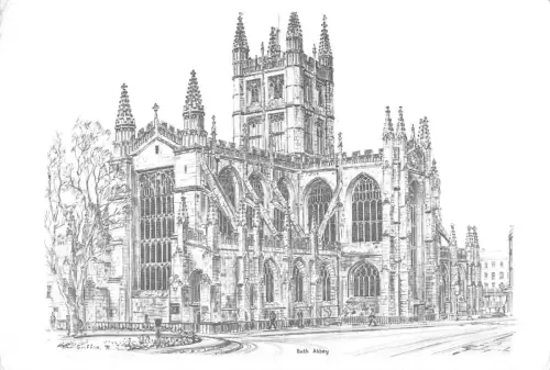 uk1918 bath abbey real photo uk