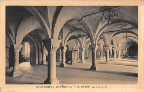 uk3557 canterbury cathedral the crypt looking east kent real photo uk
