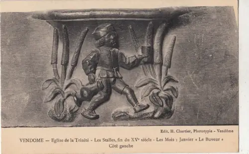 BF12345 les mois janvier eglise de la trinite vendome france front/back image