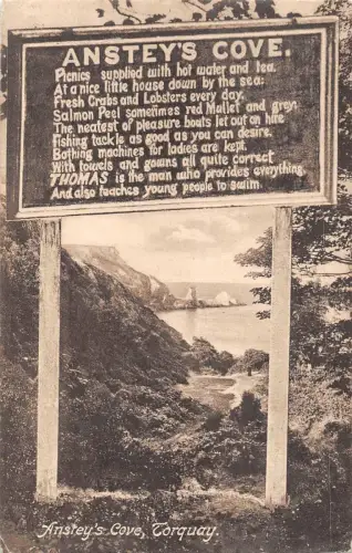 uk24542 ansteys cove torquay real photo uk
