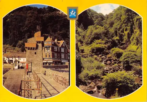 BR91121 the harbour wall the west lyn gorge uk