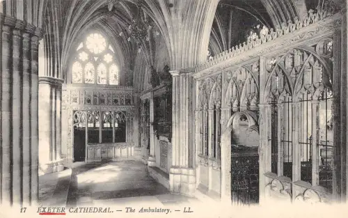 uk31655 the ambulatory exeter cathedral real photo uk