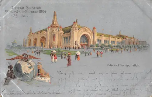 BG19975 Official Souvenir World Fair St Louis Palace of Transport USA Litho
