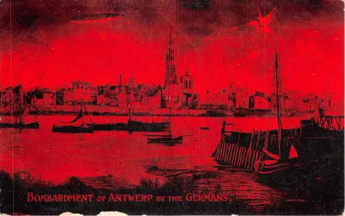 US20 Europa Belgien Antwerpen Bombenanschlag durch den deutschen Neuheit Seltener Zeppelin