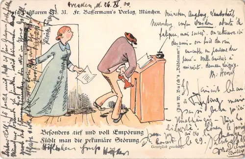 US2619 Besonders tief und Voll Emporung Germany litho munchen 1900 baffermann