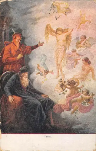 US3566 Faust Gemälde Engel Postkarte Dichter Kunst Poesie Goethe