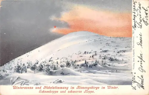 BG19612 Wintersonne und Nebelstimmung im Riesengebirge im Winter Riesengebirge tschechisch